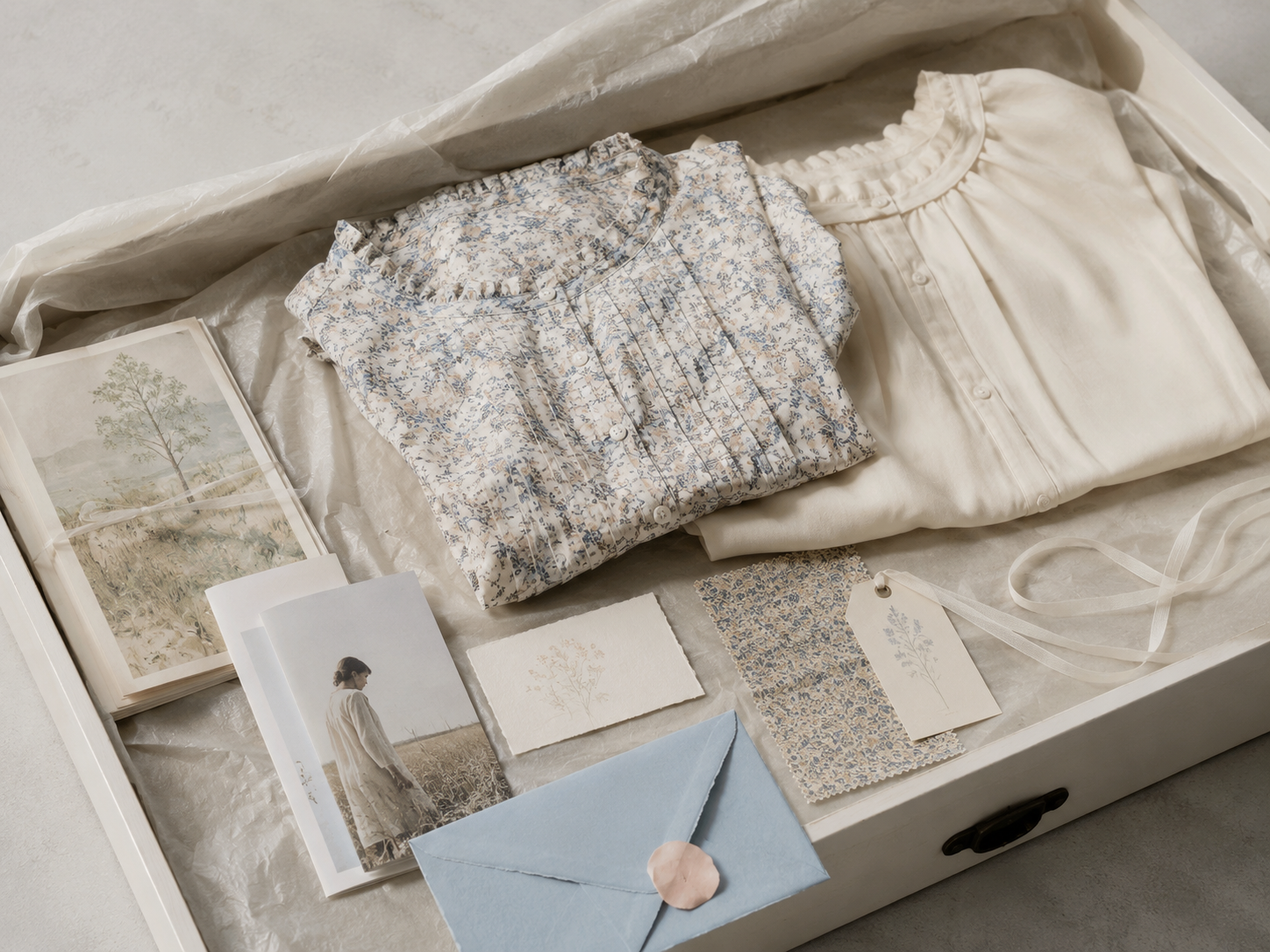 CLOTHING, PACKAGING, PRINT AND KEEPSAKES